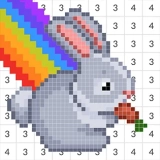 Coloring by Numbers: Pixel House Icon